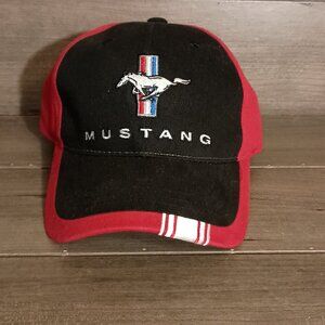 Mustang Baseball Cap Hat Adjustable Strap Checkered Flag Sports